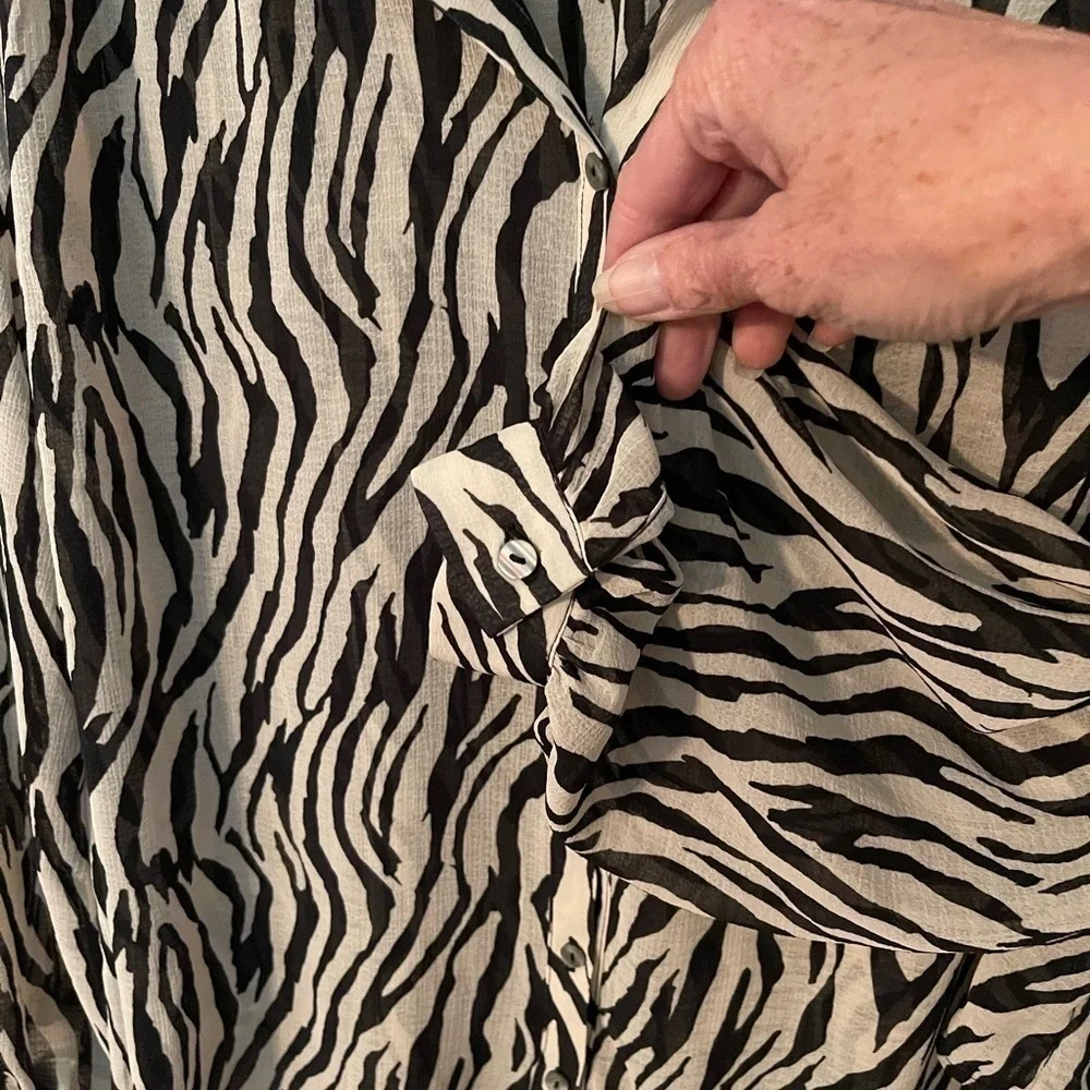 Free People Ciara Printed Buttondown In Zebra